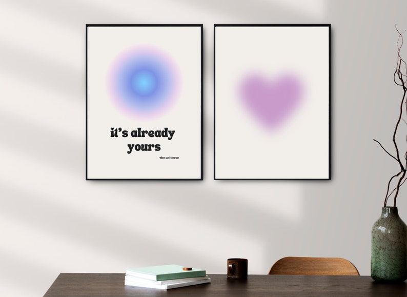 Aura Poster Set of 2 Printable Wall Art Retro Wall Gallery - Etsy