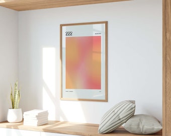Angel Number 222 Gradient Print, Trendy Wall Art (Digital Download)