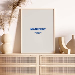 MANIFEST Blue Typography You Are so Lucky Poster Trendy Affirmation Wall Art Digital Download - Etsy