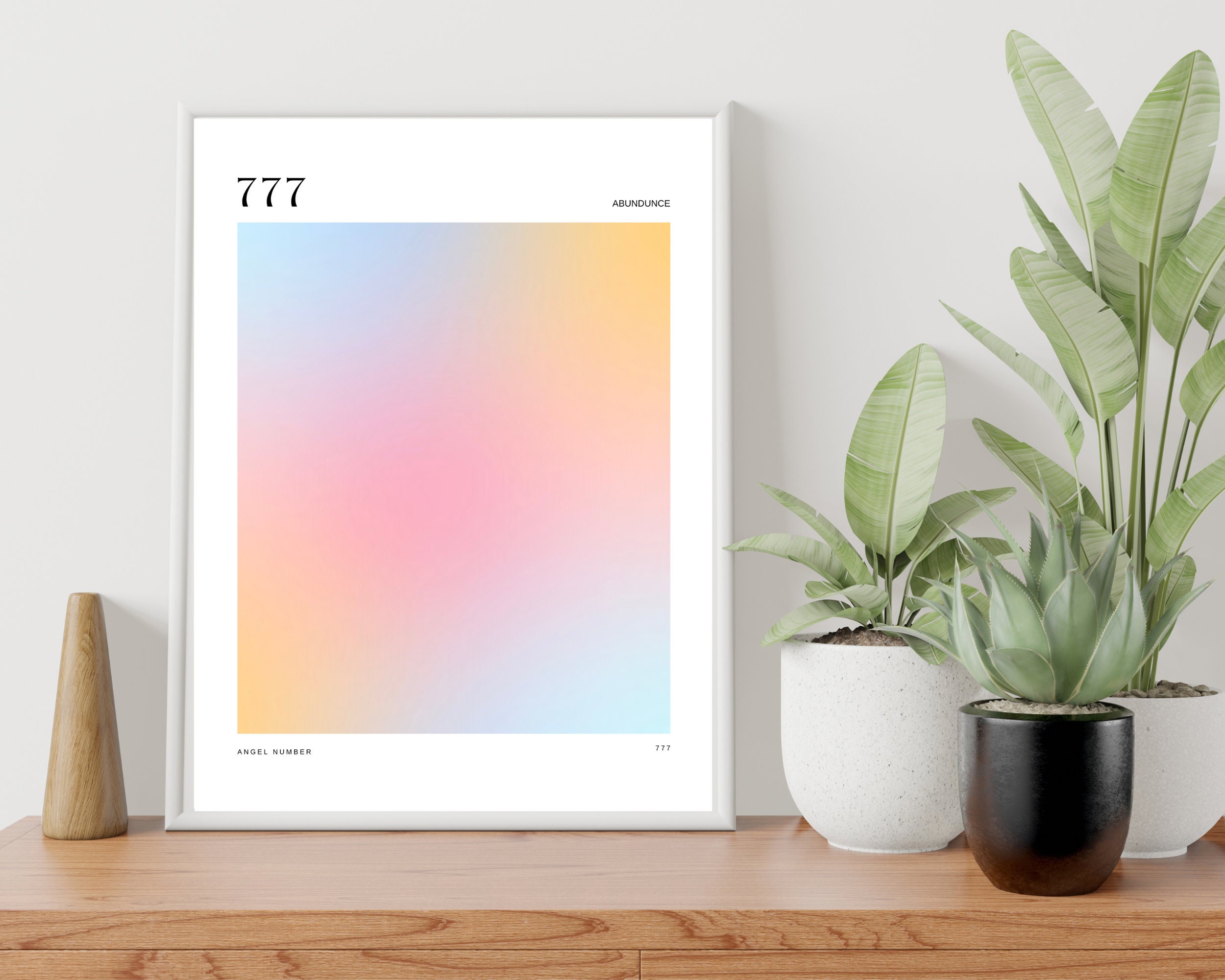 Colorful Numbers 777 777 Angel Number Gradient Print, Aesthetic Wall Art (digital Download ...