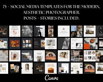 Photographer Instagram Post Templates | Aesthetic Social Media (Canva)