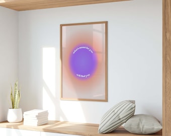 Aesthetic Aura Gradient Circle Poster, Trendy Wall Art (Digital Download)