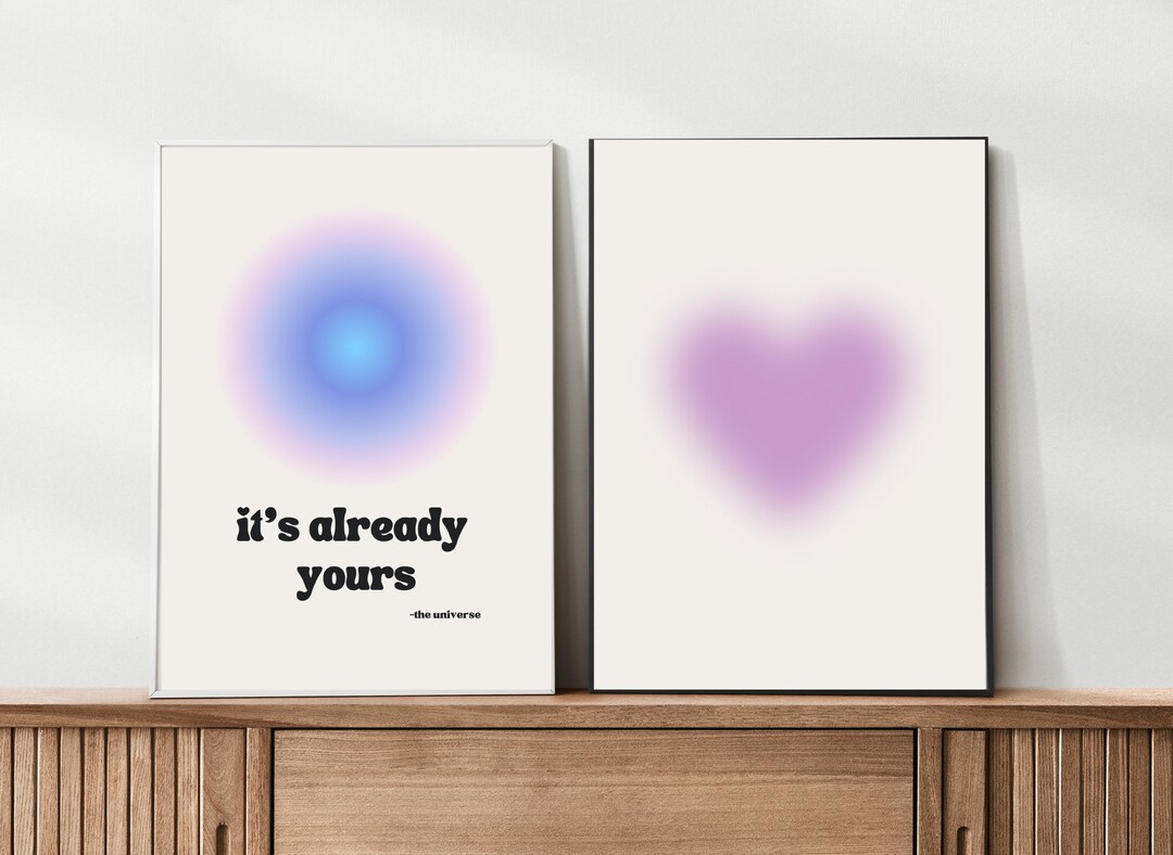 Aura Poster Set of 2 Printable Wall Art Retro Wall Gallery - Etsy