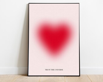 Energy Aura Herz Print: Abstrakte Wandkunst mit Farbverlauf (Digitaler Download)