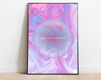 Trust the Universe Poster: Farbverlauf Energie Aura Wandbild (Digitaler Download)