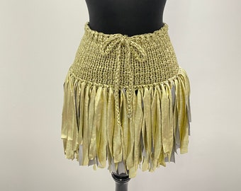 Macrame skirt Gold, handmade skirt, festival skirt, party skirt, boho skirt, festival skirt, beach skirt, photoshoot skirt, knitted skirt