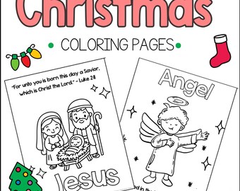 聖書の一節を使ったキリスト教のクリスマスぬり絵 | キリスト降誕と祝日の子供向け聖書ぬり絵