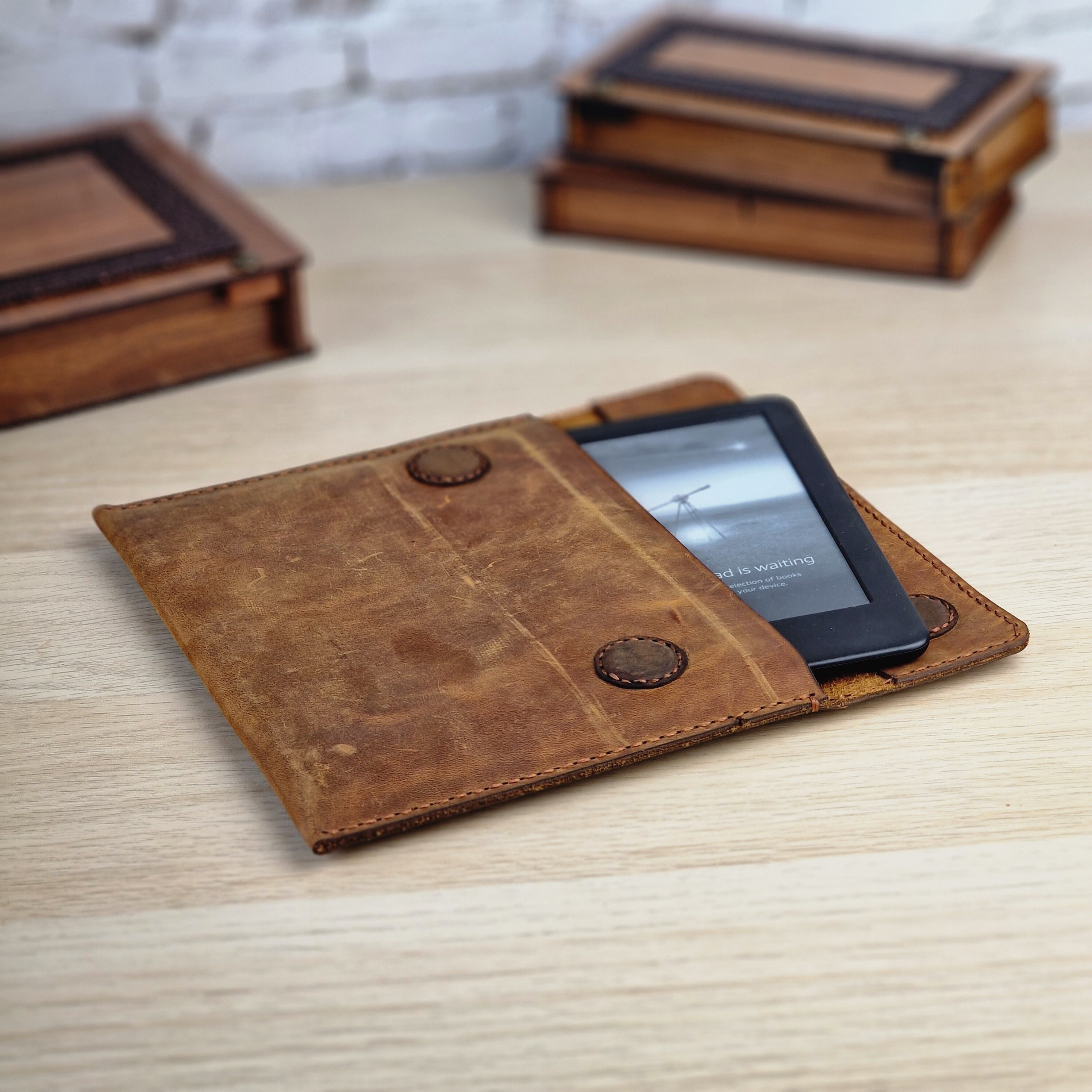 Leather Kindle Case, Real Genuine Kindle Case, Calf Leathercraft Kindle