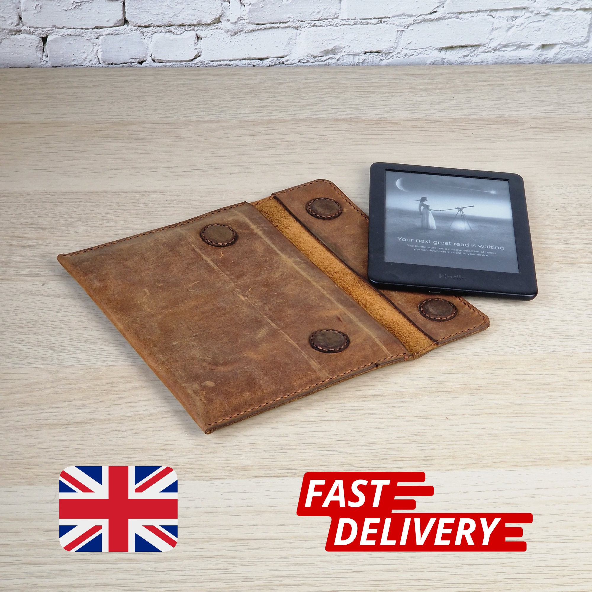 Leather Kindle Case, Real Genuine Kindle Case, Calf Leathercraft Kindle