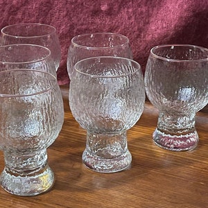 Vintage Goblets x 6 Crown Corning Festive or Ravenhead Siesta like Iittala Large MCM interiors
