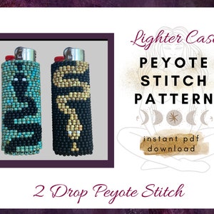 Bead Pattern Lighter Case 2 Drop Peyote Snakes