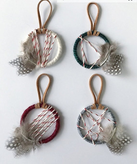 Dream Catcher Christmas Ornaments Small Dreamcatcher Etsy