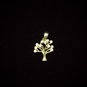 Tree of Life Pendant in 14K Gold with Stones