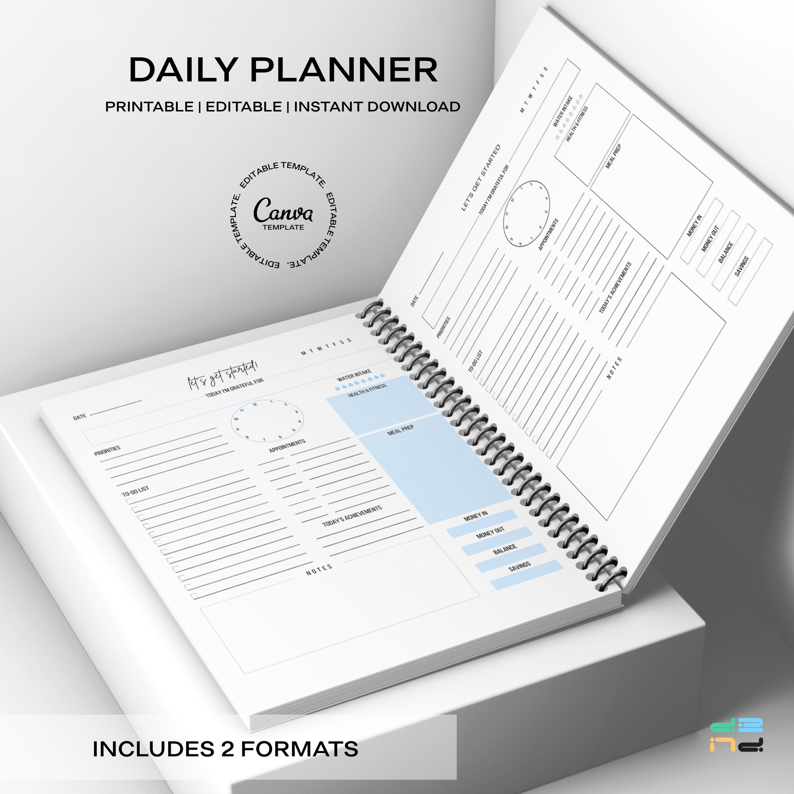 printable 7 day planner editable printable daily planner