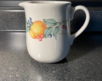 Vintage Corelle Abundance Pattern Creamer Pitcher Fruit and Berries Design EUC