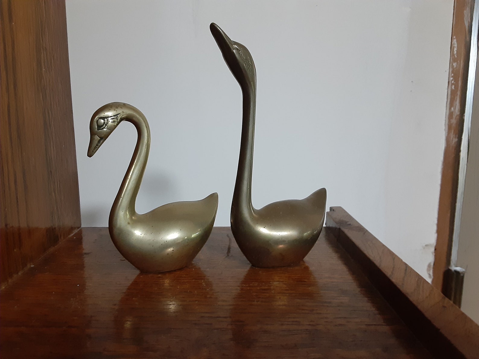 2 Vintage Solid Brass Swans made in Korea Etsy