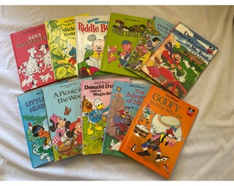 Vintage Lot of 11 Walt Disney's Wonderful World Reading Books Mickey Mouse