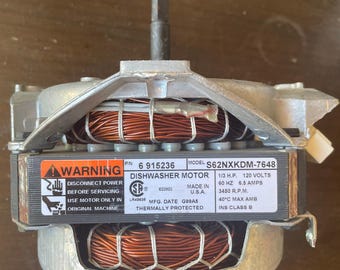 Used OEM Maytag Dishwasher Motor 6-915236 Model: S62NXKDM-7648 3450RPM, 120V