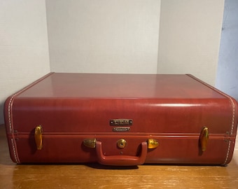 Vintage Shwayder Bros. Samsonite Gepäck 21 Zoll Koffer Stil 4921 Braunes Leder