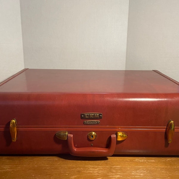 Vintage Shwayder Bros. Samsonite Luggage 21” Suitcase style 4921 Brown Leather