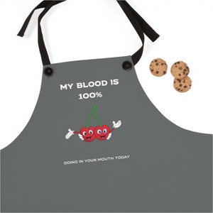 Father's Day gift Funny Apron For Men | My blood is 100% Apron | Dark grey and white | kitchen apron | bbq apron |  | gifts for dad