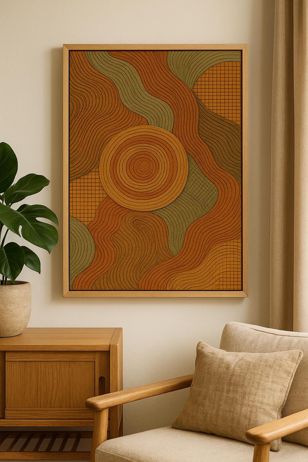 Biomorphic Art Print – Tree Rings & Ocean Waves, Sustainable Texture ...