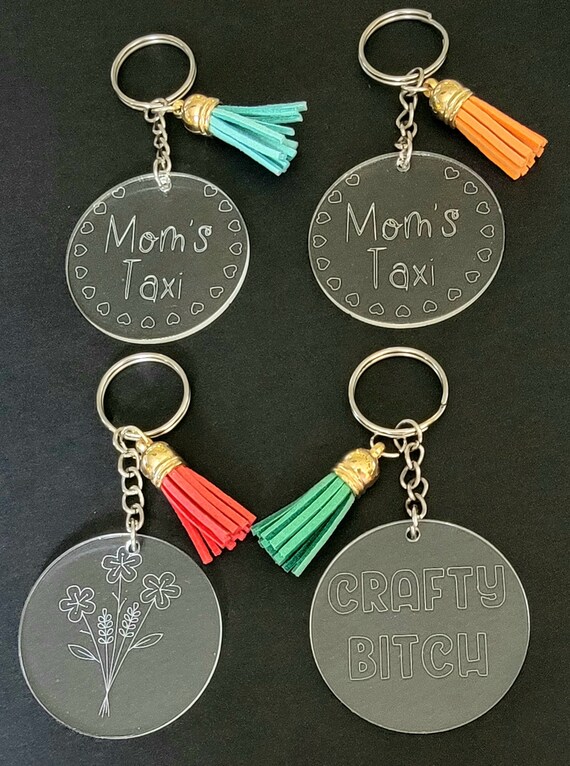 Cute Acrylic Keychains With Coordinating Tassle. Etsy