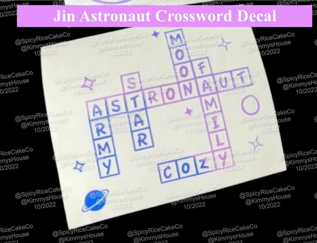 Jin Crossword Decal Etsy