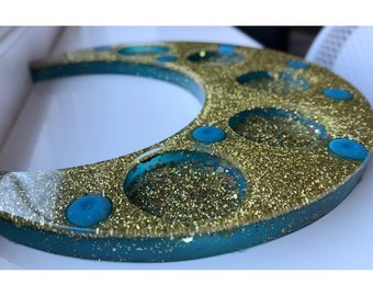 Gold glitter moon tray