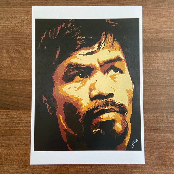 Manny Pacquiao Limited Edition Painting Art Print (Boxer; Philippines: Boxing; Painting; Gift; Pacman; A3 print)