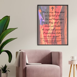 John Adams Pensamientos sobre asistir a una misa católica en latín, cartel digital descargable / De una carta a la esposa Abigail Adams, Filadelfia 1774