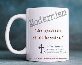 Modernism Synthesis of Heresies Mug | Pope Pius X Catholic Gift