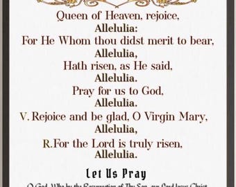 Regina Caeli Prayer Print | Catholic Home Decor (Digital Download)