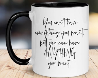 Positive Mindset Mug, Inspirational Quote Coffee Cup