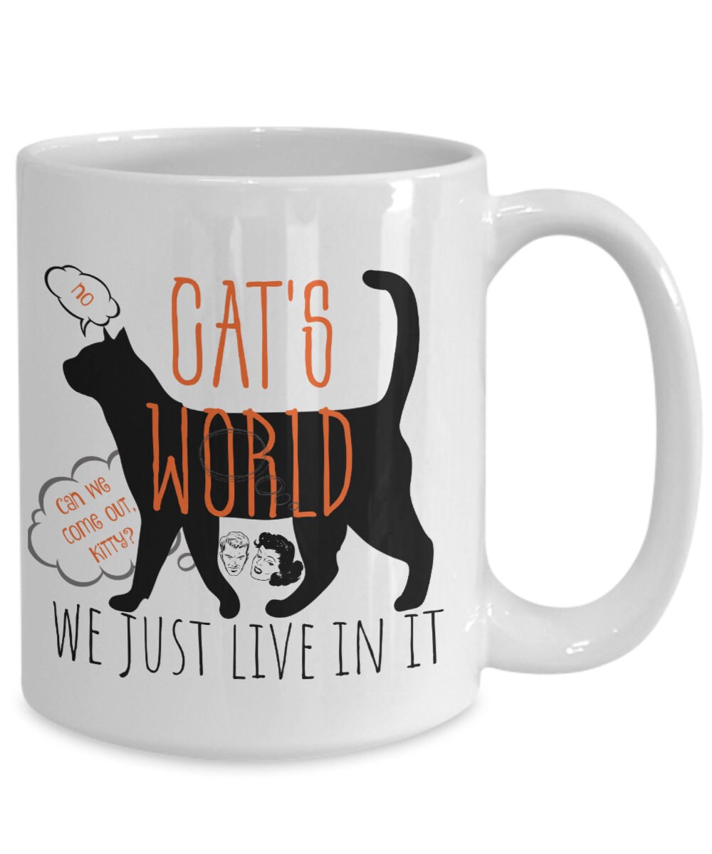 Cat's World Coffee Mug, Funny Cat Lover Gift - Etsy