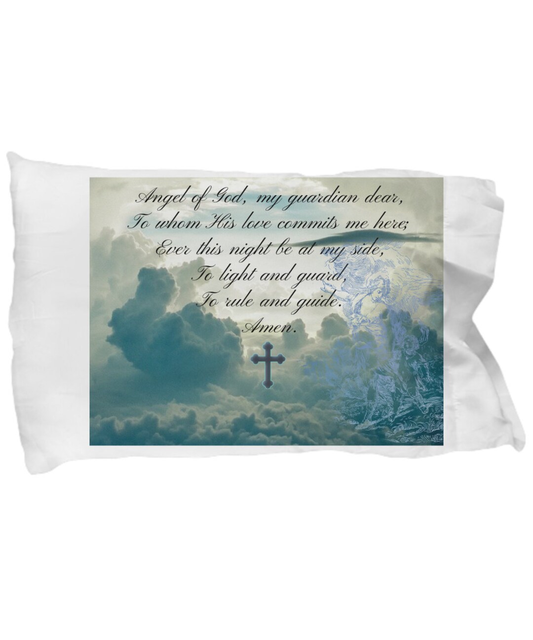 Guardian Angel Prayer Pillowcase Traditional Catholic Etsy