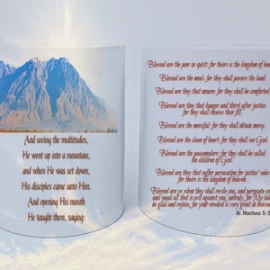 The Beatitudes Coffee Mug | Blessed Are the Meek, The Poor in Spirit | Catholic Mug | Clergy Gift | St. Matthew 5:2-11 | Jesus to Multitudes