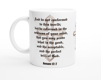 Romans 12:2 Coffee Mug, St. Paul Epistle, Catholic Gift
