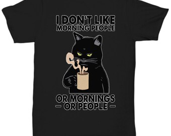 Snarky Cat Hates Everything Shirt, Coffee Lover Tee