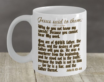Traditional Catholic Coffee Mug, Jesus Gift, Saint John Scripture