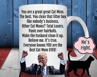 Mug drôle de maman de chat d'atout, tasse de café de nouveauté, cadeau pour des amants de chat