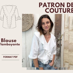 Couture pattern Flamboyant Blouse Woman PDF A4 and A0