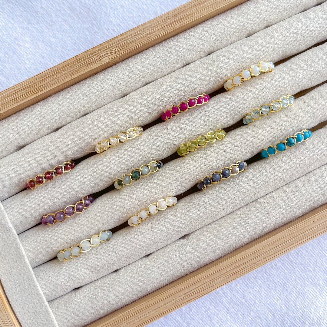 Birthstone Gemstone Rings | Gold Zodiac Crystal Ring, Birthday, Gifts ...