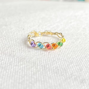 Superheld Infinity Farben inspiriert Ring | inspiriert von Superhelden, Science-Fiction Filmen, Regenbogen Ring, geflochtener Golddraht Ring