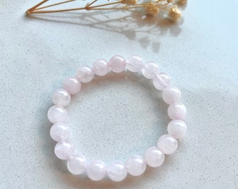 Gemstone Healing Bracelet | 8mm rose quartz, love bracelet, natural gemstone crystals, adjustable, gift for her