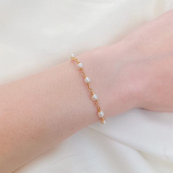 Pearl And Gold Ball Bracelet – STONE AND STRAND