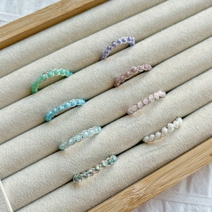 Braided Wire Bead Rings | 2mm braided bead rings, wire wrap rings, crystal rings, silver rings, rings for her, gift for her, dainty ring