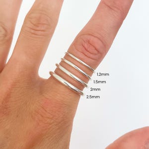 Handmade Sterling Silver Stacking Rings: Simple Minimalist Thin Band