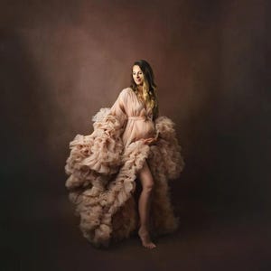Maternity Dress for Photo Shoot, Tulle Maternity Gown, Baby Shower Photoshoot Dress, Boho Maternity Gown, Wedding Guest Dress, Gift for Her