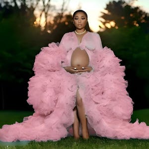 Maternity Dress for Photo Shoot, Tulle Maternity Gown, Baby Shower Photoshoot Dress, Boho Maternity Gown, Wedding Guest Dress, Gift for Her